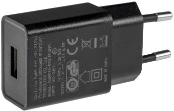 Stecker-Netzteil mit USB "CTN-0510" - Ein 110-240V~, Aus 5V=, 1A, 5W, schwarz