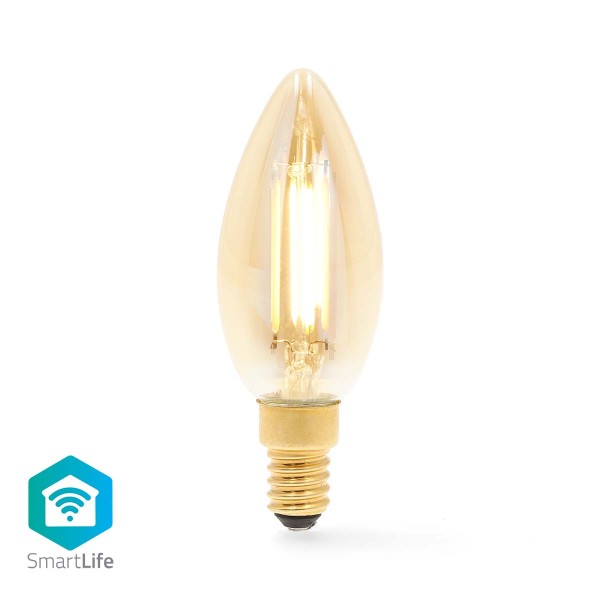 SmartLife LED Filament Lampe | Wi-Fi | E14 | 470 lm | 4.9 W | Warmweiss | 1800 - 3000 K | Glas | And