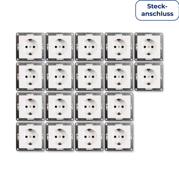 Schutzkontakt-Steckdose McPower ''Flair'' 250V~/16A, UP, Steckanschluss, 18er-Pack