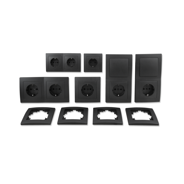 Schalter und Steckdosen Set McPower Flair ''Standard'' 20-teilig, anthrazit