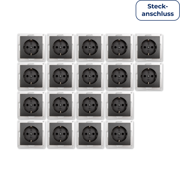 Schutzkontakt-Steckdose McPower ''Flair'' 250V~/16A, UP, Steckanschluss, 18er-Pack