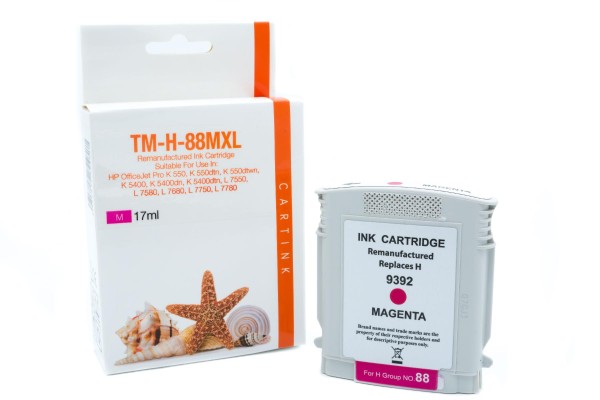 88MXL Refill Tinte magenta HP / C9392A / 17ml