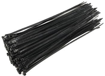 Kabelbinder 300mm x 4,8mm, schwarz - 100er Pack, hohe Zugkraft, UV fest