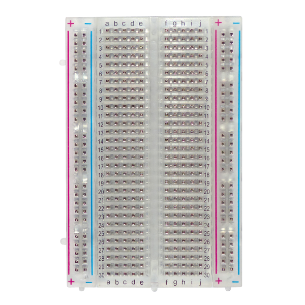 Experimentier-Board, 100/300 Kontakte, erweiterbar, 82x54x9mm, weiß