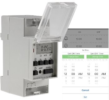 digitale Wochen-Zeitschaltuhr für - Schalttafel-Einbau, 230V, mit Bluetooth