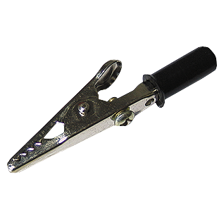 Krokodilklemme McPower, 55mm, schwarz, 1 Griff isoliert