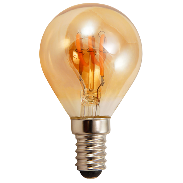 LED Filament Tropfenlampe McShine ''Retro'' E14, 2W, 150lm, warmweiß,goldenes Glas
