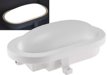 LED Oval-Armatur "FRL-O 12" IP44 - Feuchtraum-Leuchte, 13W, 965lm, 4000K