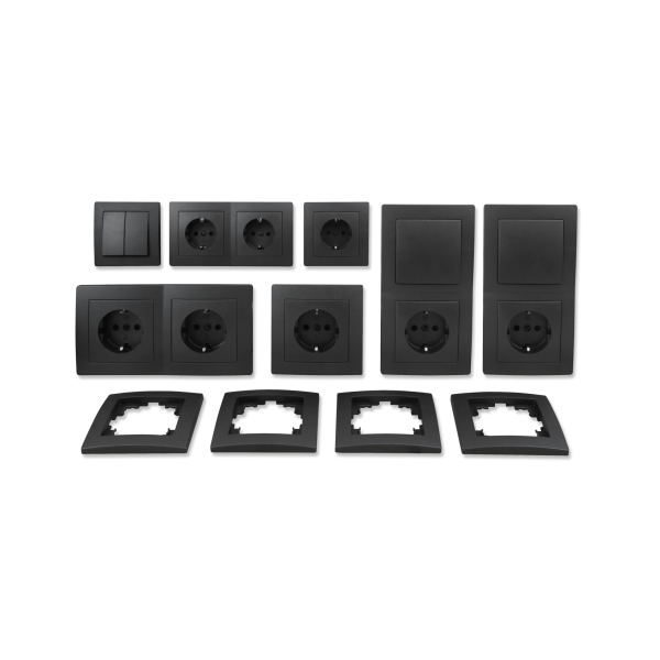 Schalter und Steckdosen Set McPower Flair ''Standard Plus'' 21-teilig, anthrazit