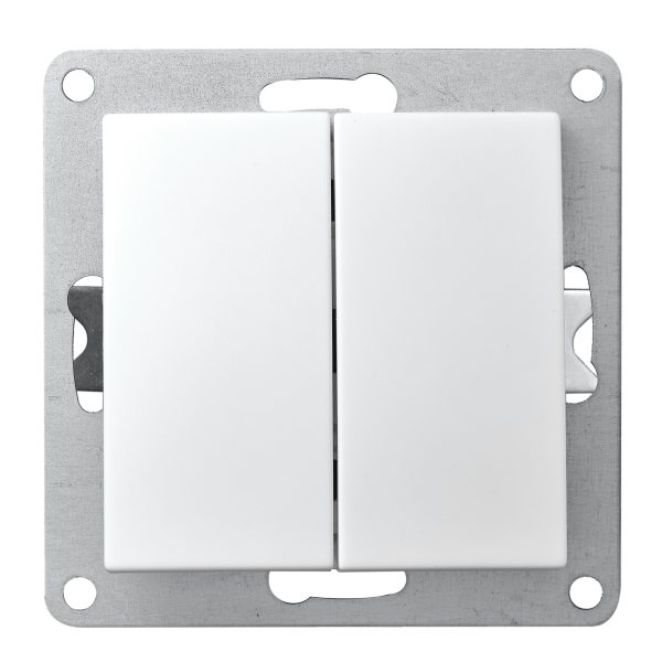 Serien-Schalter McPower ''Cup'' 2-fach, 250V~/10A, UP, weiß